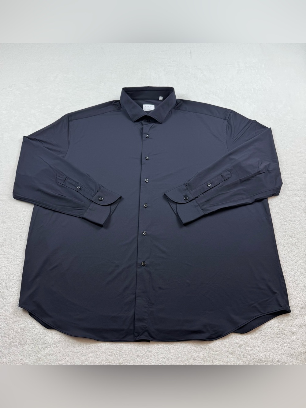 XACUS active dress shirt Men’s size 19-1/2 48 black long sleeve evolution fit